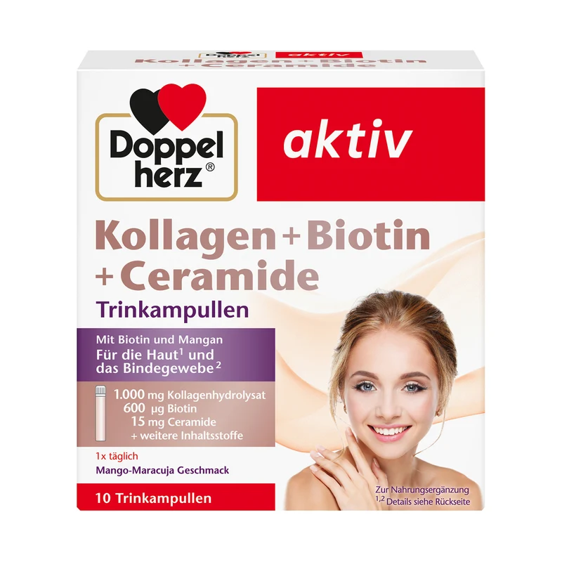 Doppelherz aktiv Kollagen. Hyaluron, Ceramide in versch. Mengen