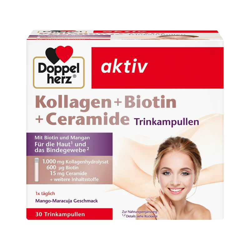 Doppelherz aktiv Kollagen. Hyaluron, Ceramide in versch. Mengen