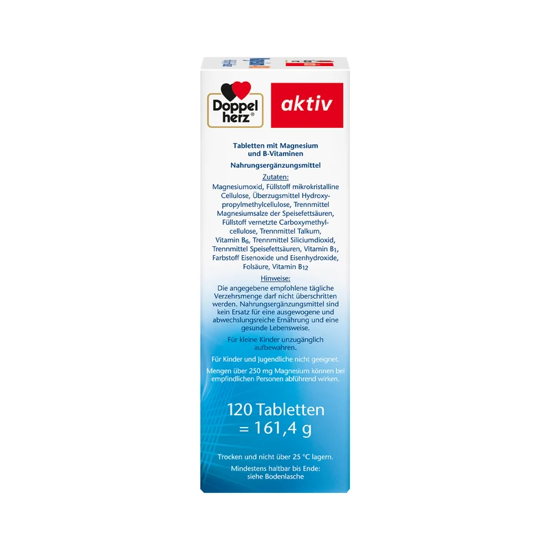 Doppelherz aktiv Magnesium 400, B+Folsäure, 120 Tabletten