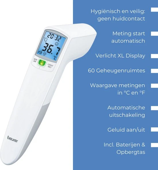 Beurer FT 100 Thermometer lichaam - Contactloos - Slimme Infraroodmeting met Automatische Start