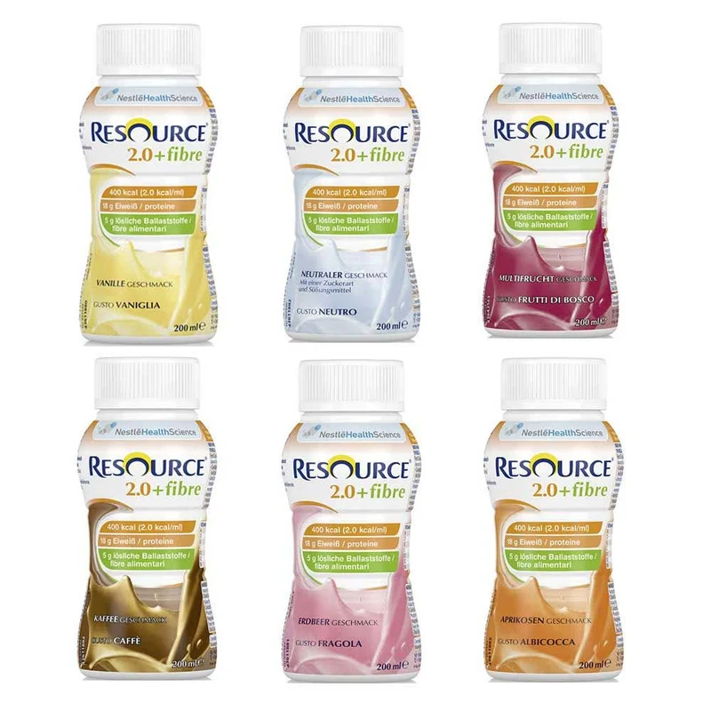 Nestle Resource 2.0 plus Fibre Trinknahrung, 200ml, 4/24 St, Sorten