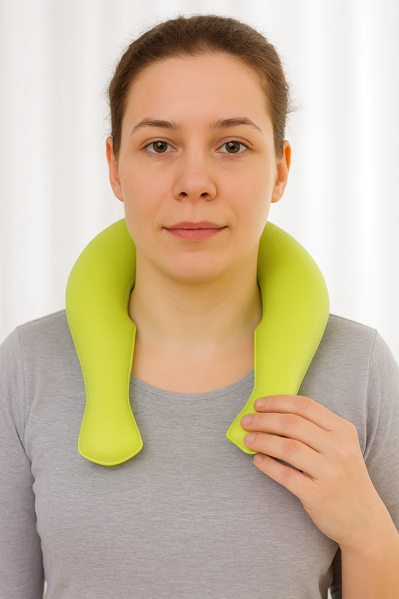 Sänger Ergonomische Nackenwärmflasche aus Naturgummi, grün