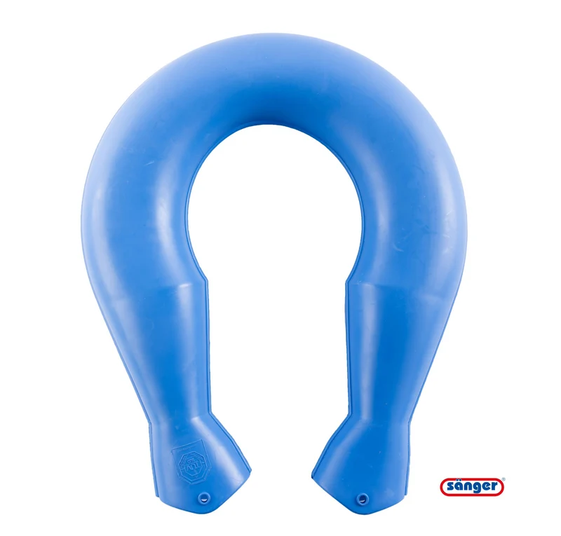 Sänger Ergonomische Nackenwärmflasche aus Gummi, ohne Bezug, Blau
