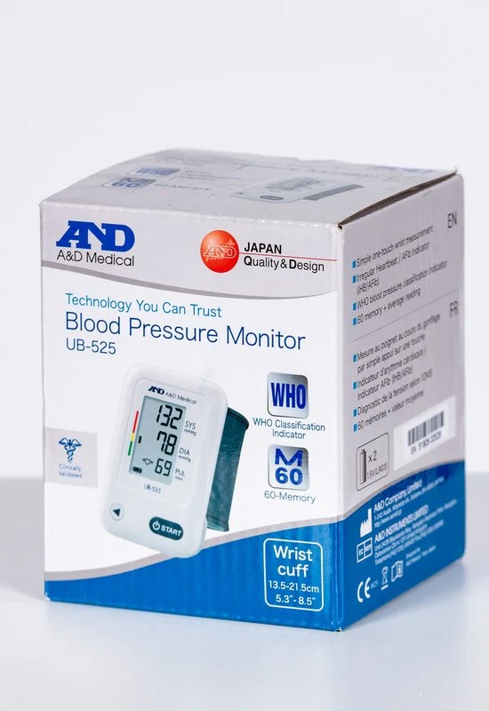 A&D UB-525 - Bloeddrukmeter pols - 60 geheugenplaatsen