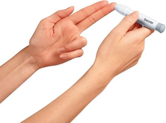 Beurer GL 44 White mmol/l Bloedsuikermeter - Bloedglucose meter - Licht - Incl. prikhulp, 10 test strips, 10 lancetten, batterijen & etui
