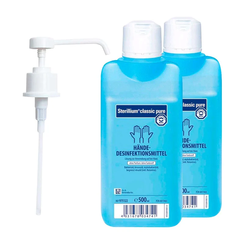 Bode Sterillium Classic Pure Händedesinfektion 2x 500ml, Dosierpumpe