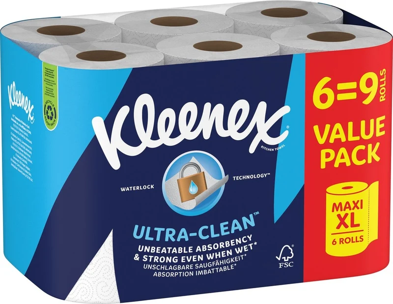 Kleenex keukenpapier - Keukenrol Ultra Clean - 6 Maxi XL rollen - Voordeelverpakking