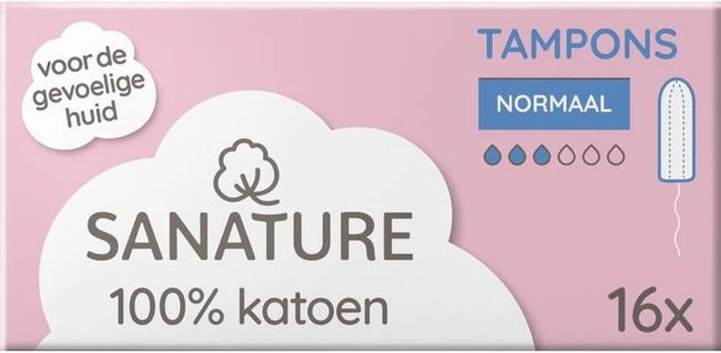 Sanature - Tampons Normaal - 100% katoen - 16 stuks