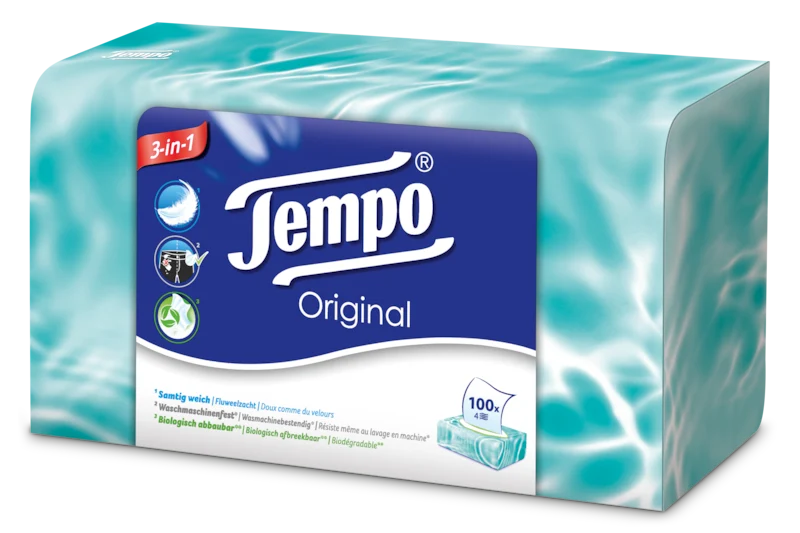 Tempo Original Box - 4-laags tissues - 100 st. Assortiment afbeelding doos