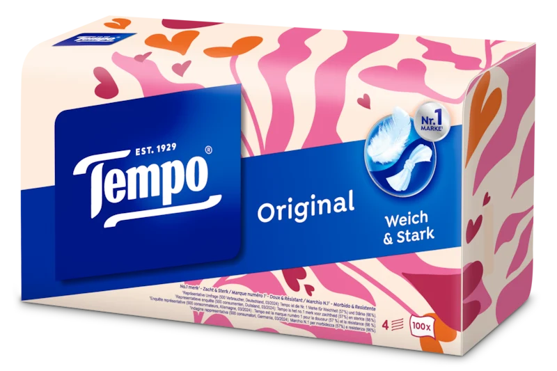 Tempo Original Box - 4-laags tissues - 100 st. Assortiment afbeelding doos