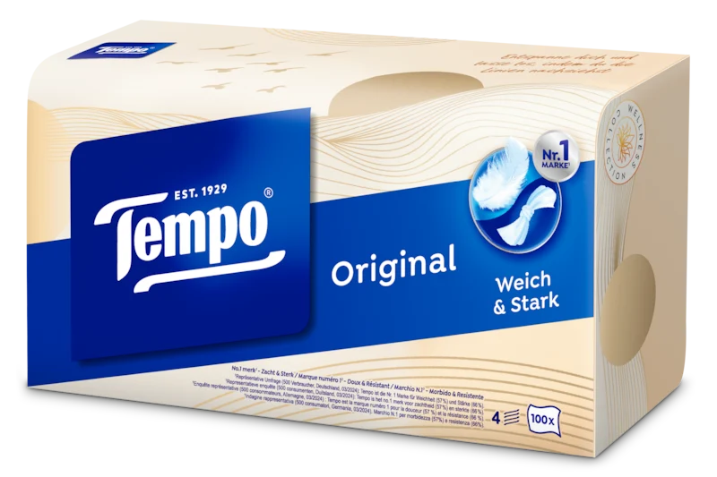 Tempo Original Box - 4-laags tissues - 100 st. Assortiment afbeelding doos