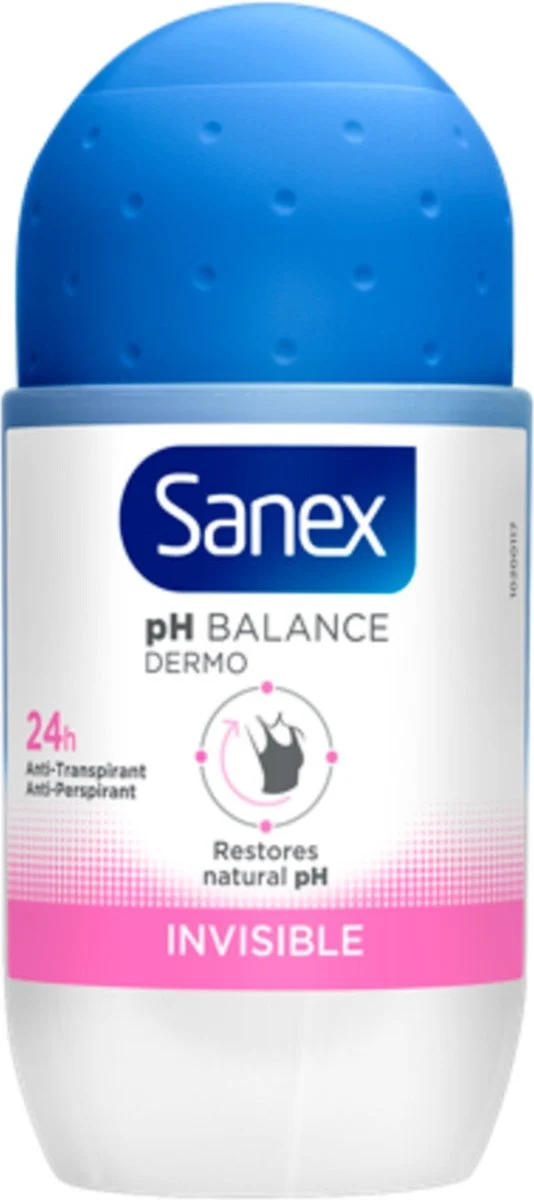 Sanex Dermo Invisible Anti White Marks Anti-Transpirant Deodorant Roller - 50 ml