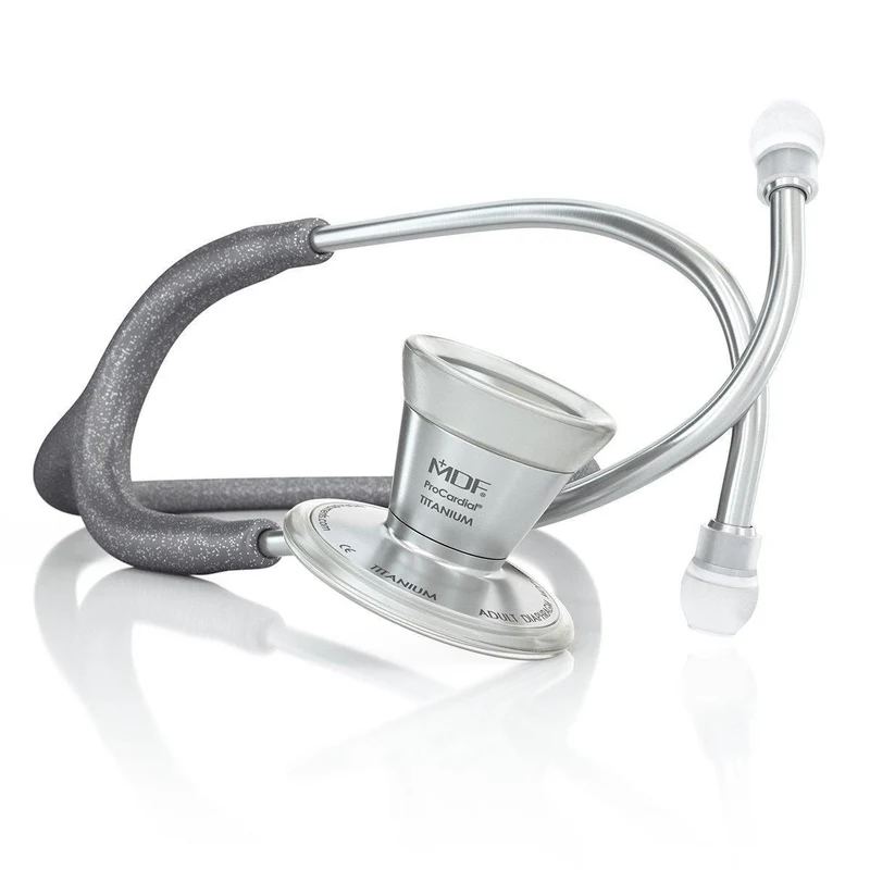 ProCardial® Titan Erwachsenen Kardiologie Stethoskop + Etui - Grau Glitzer