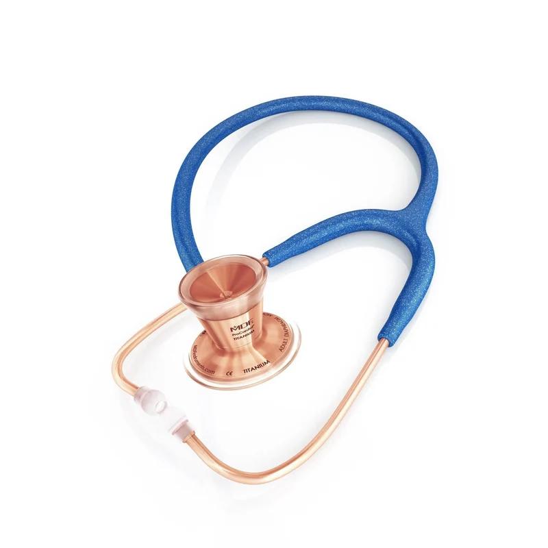 ProCardial® Titan Erwachsenen Kardiologie Stethoskop+ Etui - Königsblau Glitzer/Roségold
