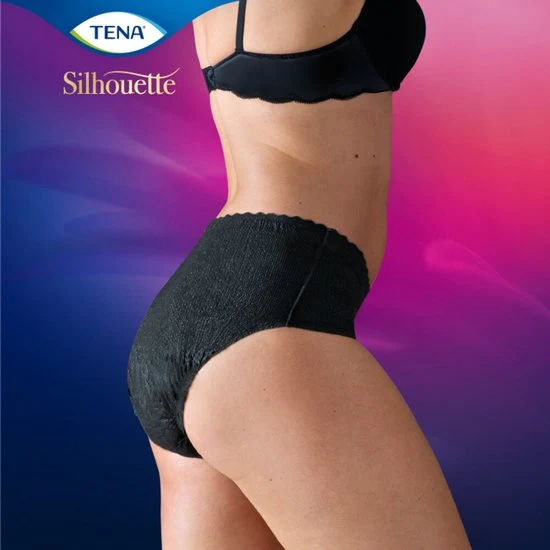 TENA Silhouette Plus - low waist incontinentiebroekjes - Zwart - L - 10 stuks