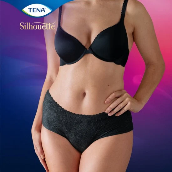 TENA Silhouette Plus - low waist incontinentiebroekjes - Zwart - L - 10 stuks