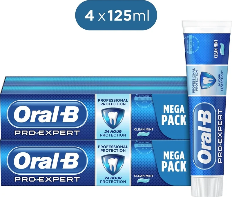 Oral-B Tandpasta Voordeelverpakking - Pro-Expert Professionele Bescherming - 4 x 125 ml - In Gerecycleerd Karton