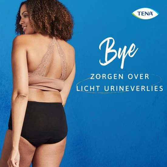 TENA Wasbaar Ondergoed - zwart katoen - Large - voor urineverlies (incontinentie)