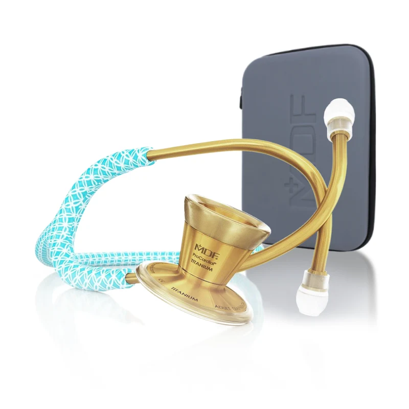 NEUES - ProCardial® Titan Kardiologie Stethoskop +Transportetui- Bella Azure/Gold