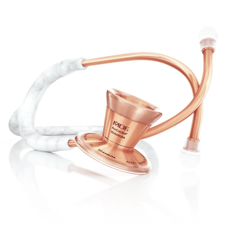 ProCardial® Titan Erwachsenen Kardiologie Stethoskope + Etui- Marmor /Roségold