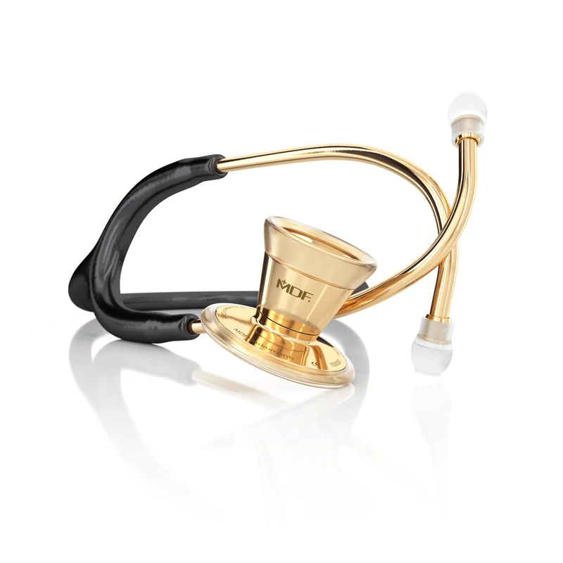 ProCardial® Edelstahl Kardiologie Stethoskop- Schwarz/Gold