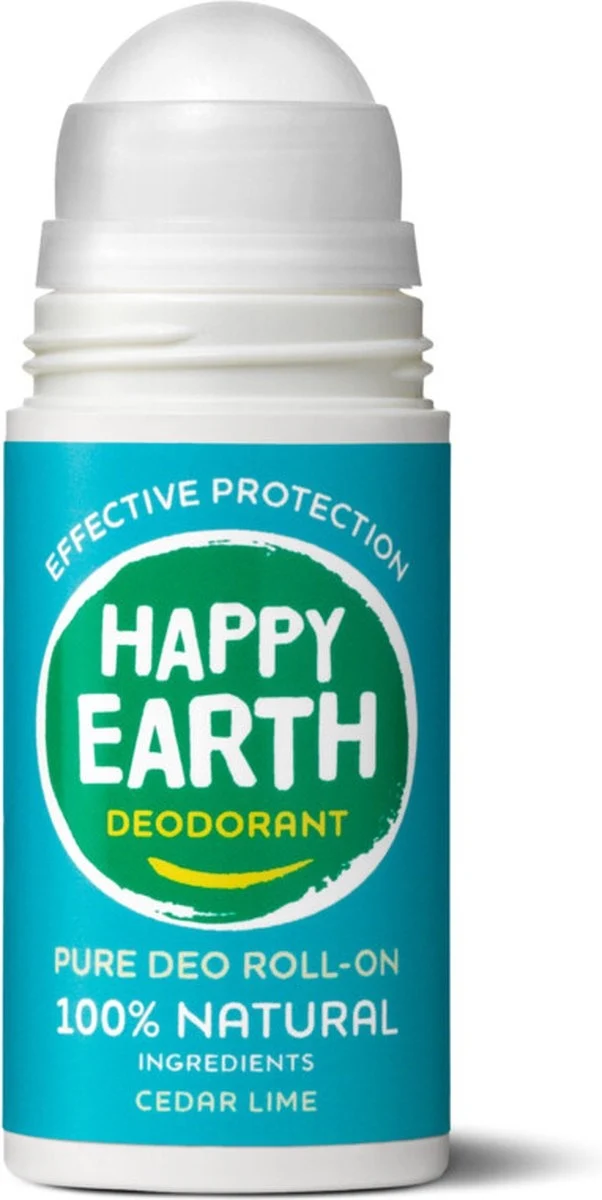 Happy Earth Pure Deodorant Roll-On Cedar Lime - 75 ml