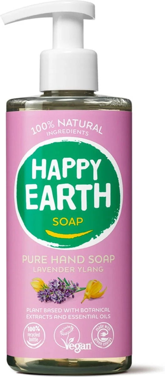 Happy Earth Pure Handzeep Lavender Ylang 300 ml - 100% natuurlijk