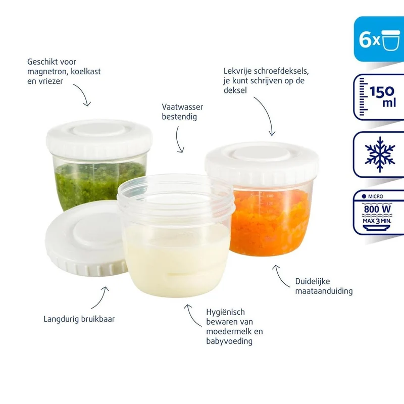 Difrax - Voeding bewaarbakjes - Transparant