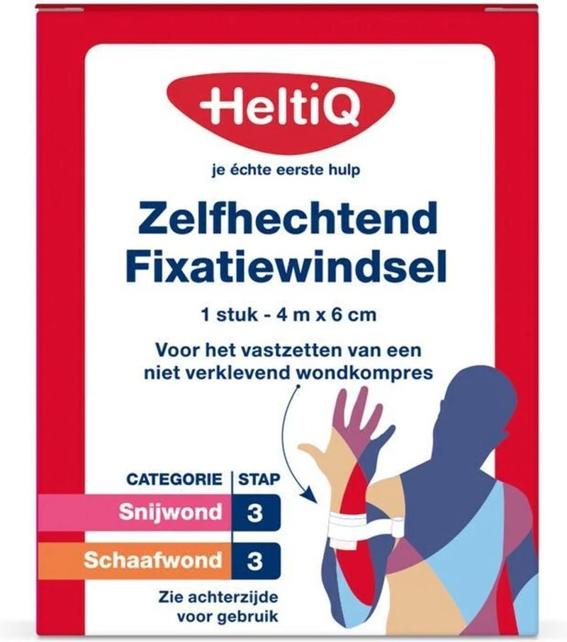 HeltiQ Fixatiewindsel Zelfhechtend - 4 mtr x 6 cm
