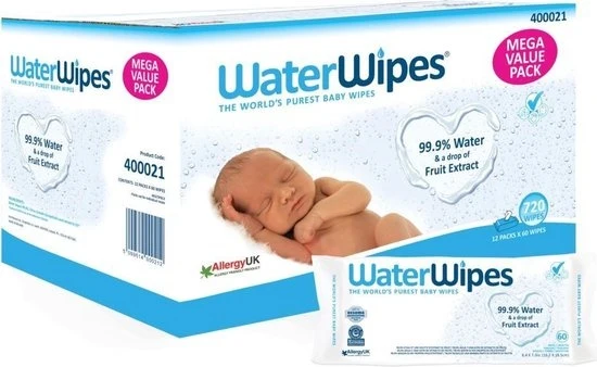 WaterWipes 12x 60 babydoekjes Bio (720 billendoekjes)