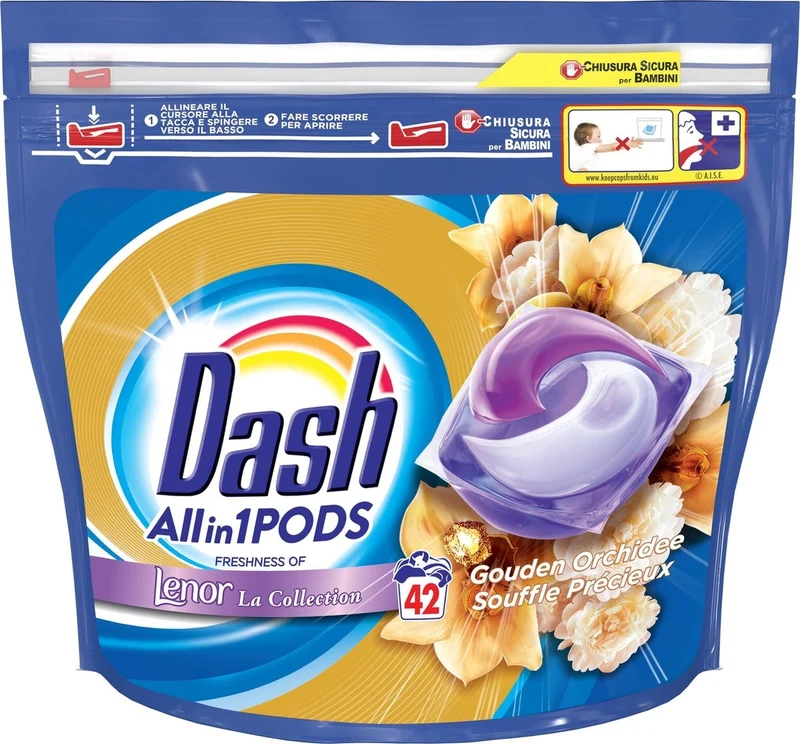 Dash All in 1 Wasmiddel Pods Gouden Orchidee - 42 Wasbeurten