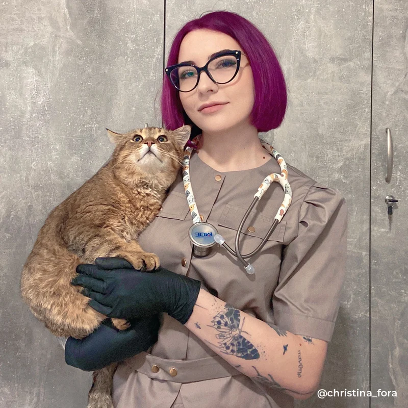 ProCardial® Titan Erwachsenen Kardiologie Stethoskope -Purrfect (Catprint)+Transportetui