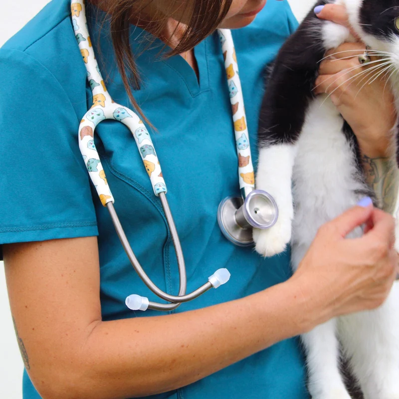 ProCardial® Titan Erwachsenen Kardiologie Stethoskope -Purrfect (Catprint)+Transportetui