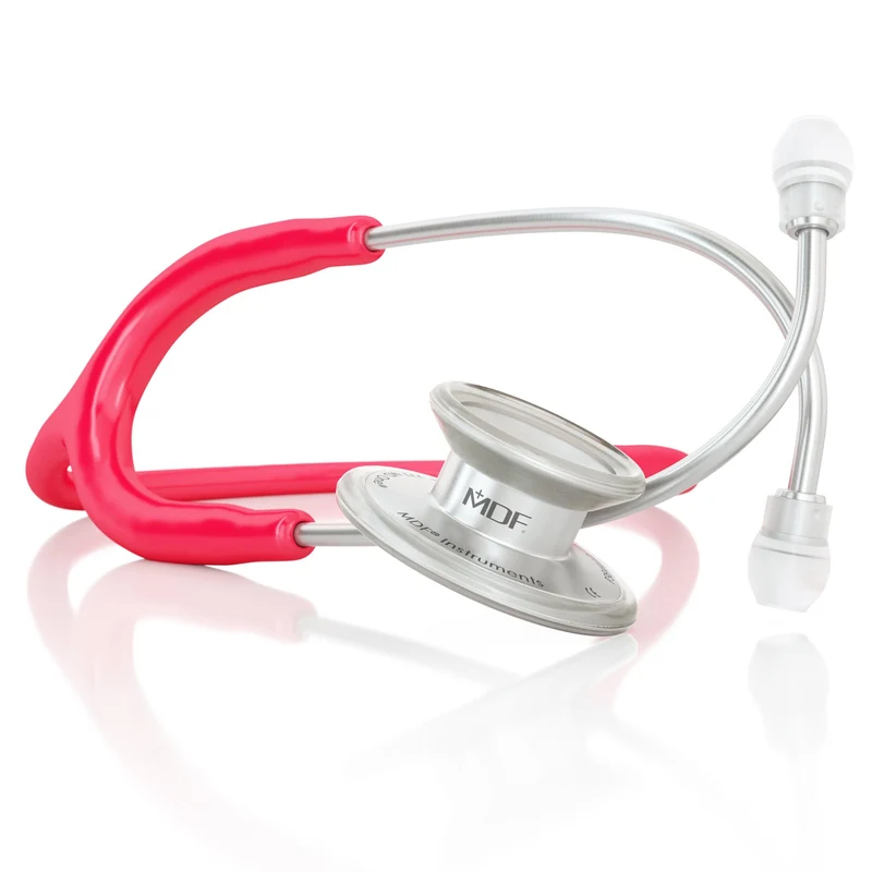 MD One® Erwachsenen Stethoskop -Himbeerrot / silbern