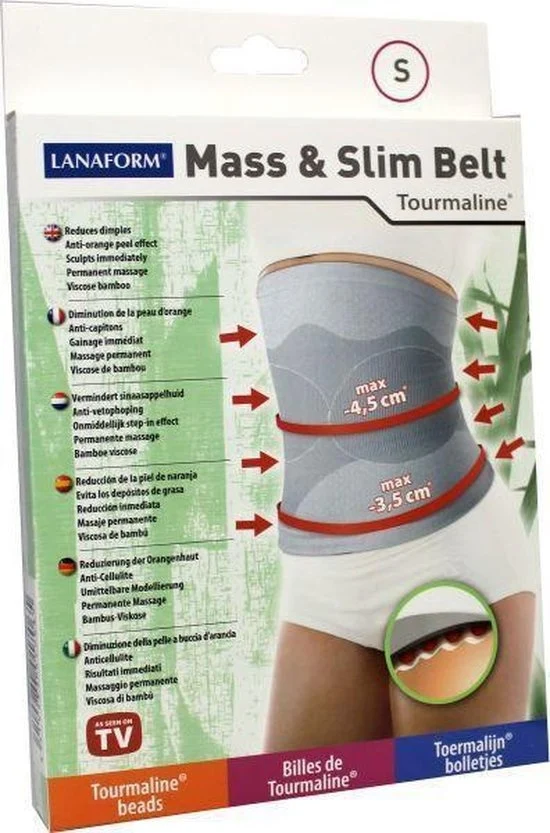 Mass & Slim Afslankriem - Maat S Grijs - Verpakking beschadigd -