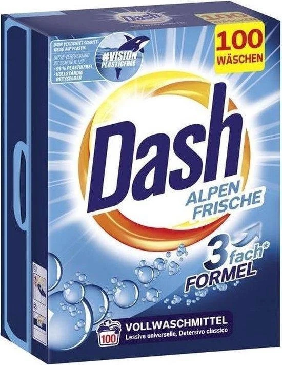Dash Universeel waspoeder - XXL Pack Alpen Fris 6 kg - 100 wasbeurten