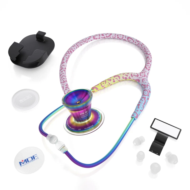 ProCardial® Titan Erwachsenen Kardiologie Stethoskope - Leopard /Kaleidoskop+Transportetui