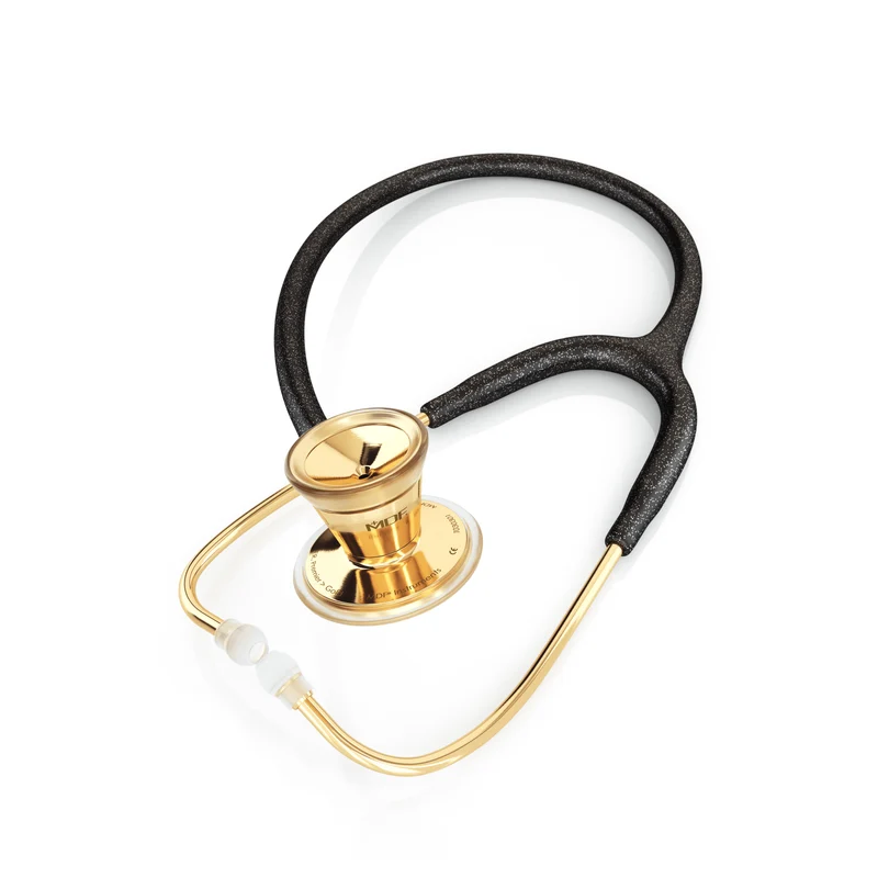 ProCardial® Edelstahl Kardiologie Stethoskop - Schwarz Glitzer/Gold