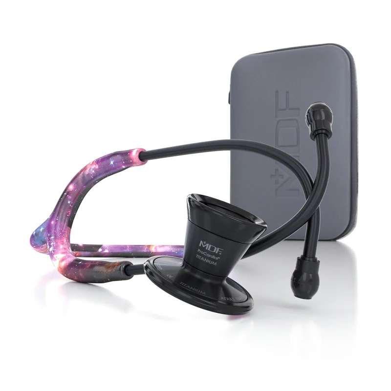 ProCardial® Titan Erwachsenen Kardiologie Stethoskop + Etui - Galaxy/Blackout