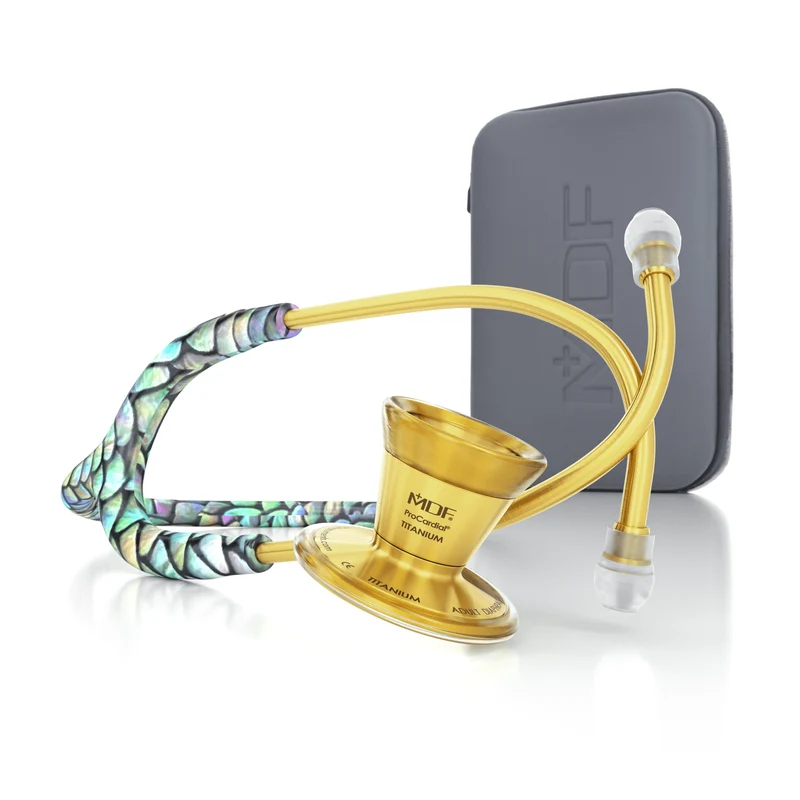 ProCardial® Titan Erwachsenen Kardiologie Stethoskop+ Etui - Mermaid/Gold