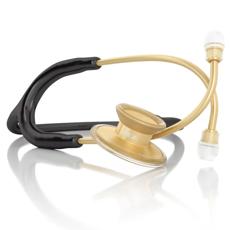 Acoustica® Stethoskop- Schwarz/ Matte Gold