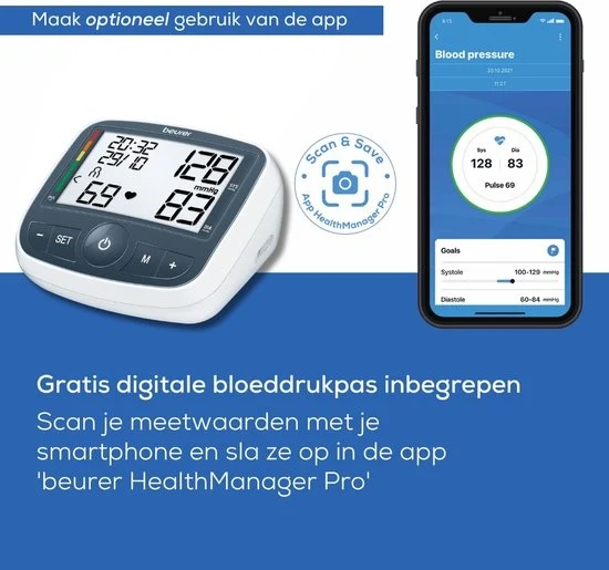 Beurer BM 40 Bloeddrukmeter bovenarm - Aanbevolen door Hartstichting - Incl. manchet 22-35