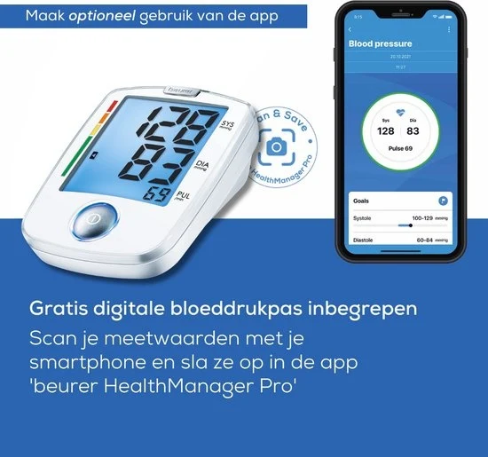 Beurer BM 44 Basic XL Bloeddrukmeter bovenarm - XL verlicht display - Manchet 22-30 cm