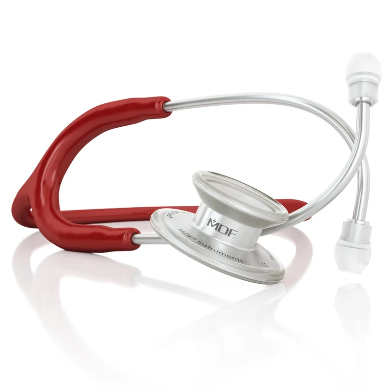 MD One® Erwachsenen Stethoskop- Rot / silbern