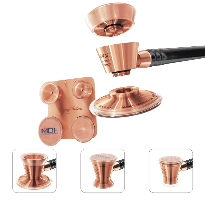Aufsätze für Kinder und Neugeborene mit Clip - für MDF ProCardial Titan-Stethoskop - Roségold