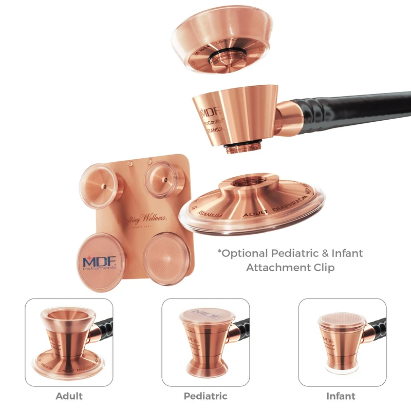 Aufsätze für Kinder und Neugeborene mit Clip - für MDF ProCardial Titan-Stethoskop - Roségold