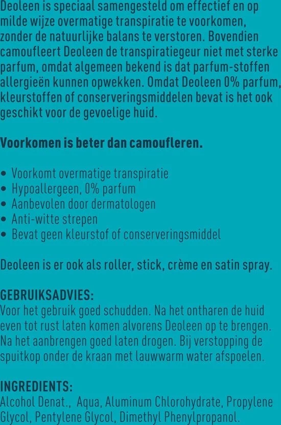Deoleen Deo-pomp anti-transpirant regular 75ml