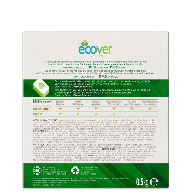 Ecover Vaatwastabletten Classic - 25 Tabletten