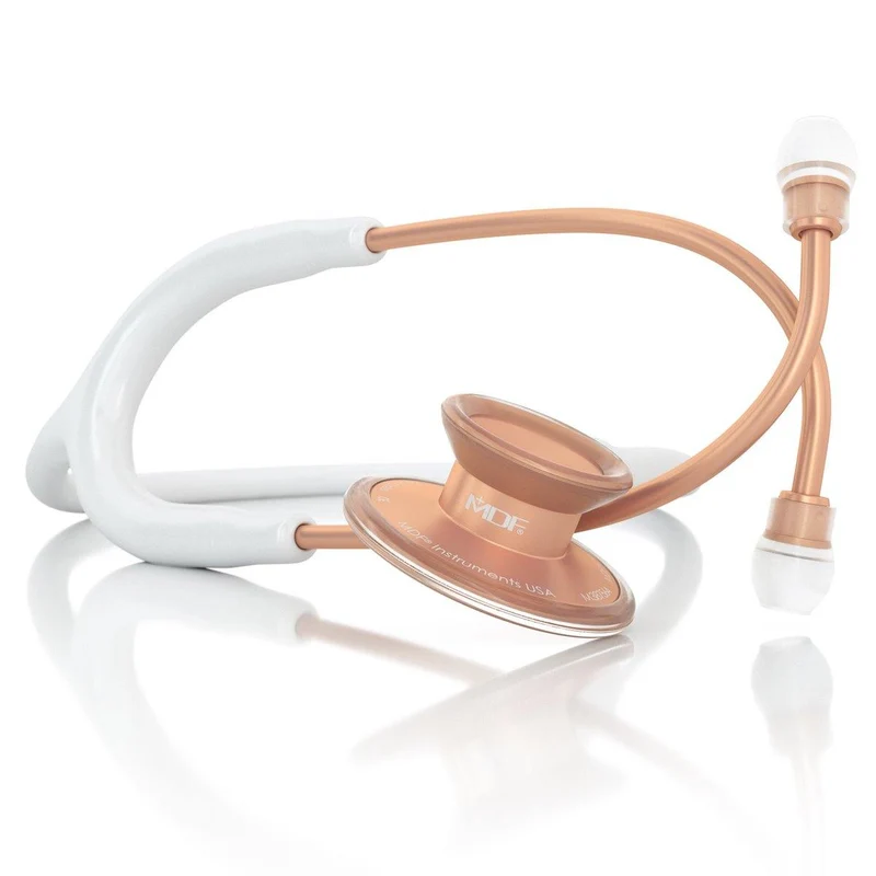 Acoustica®Stethoskop - Weiß/ Roségold