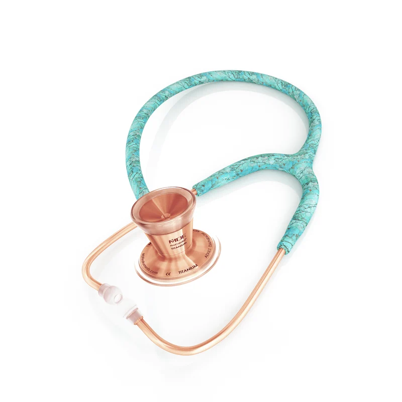 ProCardial® Titan Erwachsenen Kardiologie Stethoskop+Etui - Türkis / Roségold